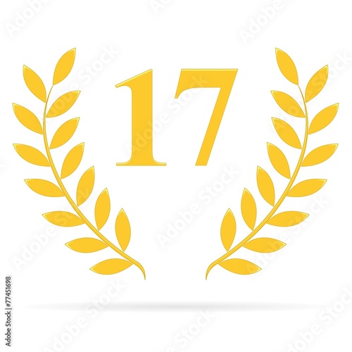 Lauriers 17 gold sur fond blanc