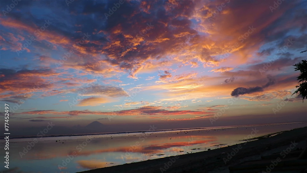 Beautiful colourful sunset on island Beautiful colourful sunset on island
