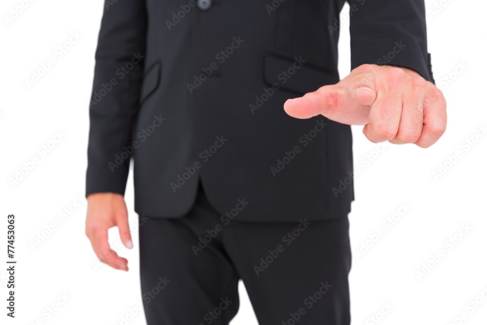 Businessman pointing with finger Businessman pointing with finger