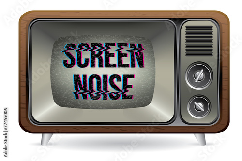 Old retro TV with screen noise illustration vector, isolated