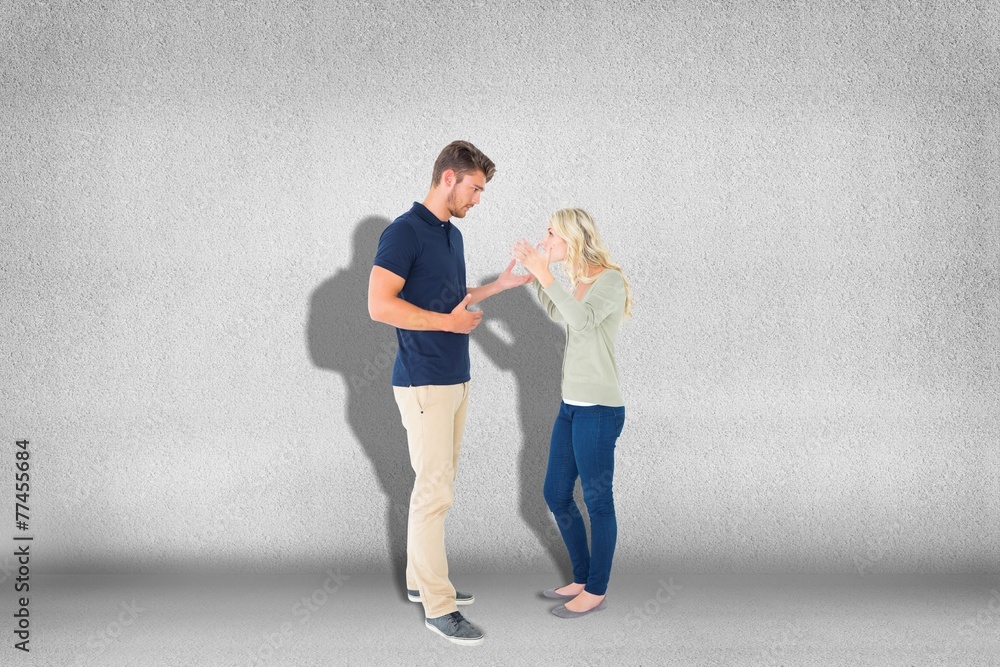 Composite image of young couple having an argument Composite image of young couple having an argument