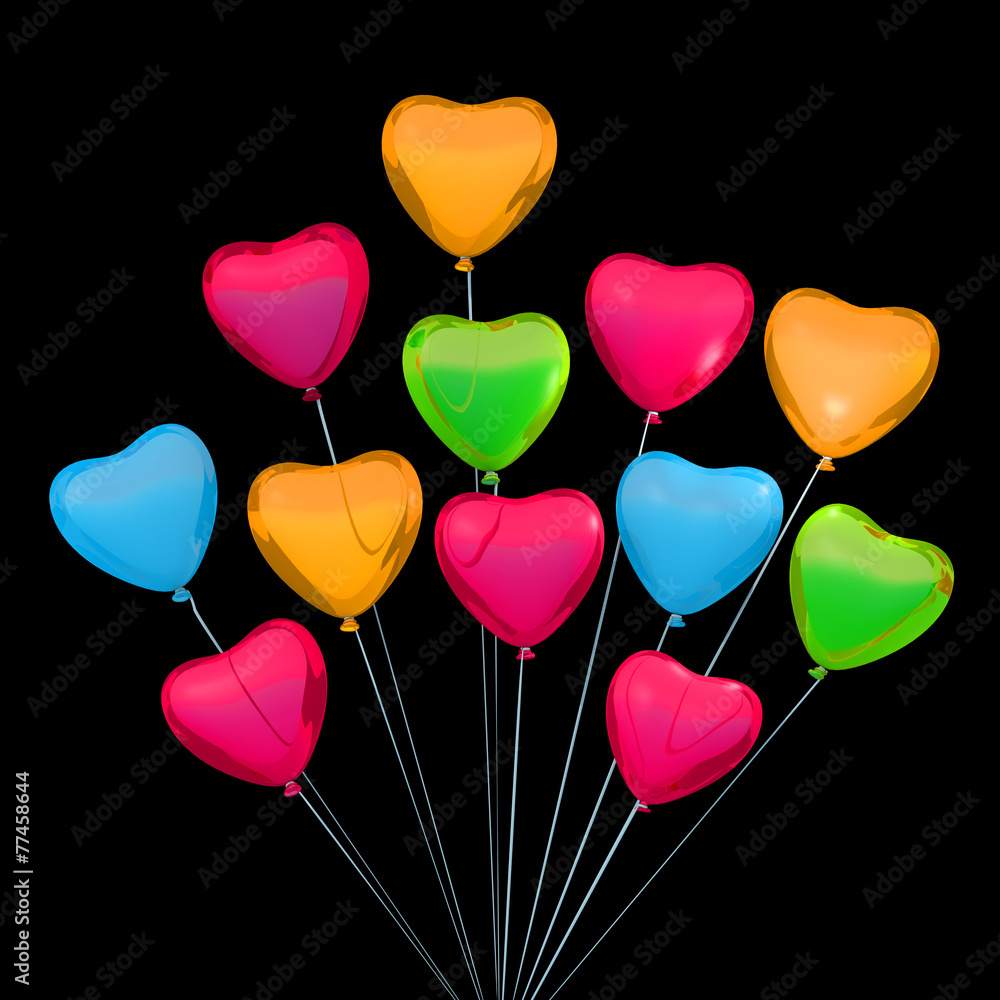 Valentine's card with heart shape balloons. Place for text