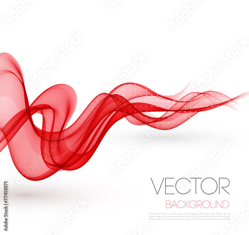 Abstract red smoky waves  background. Template brochure design