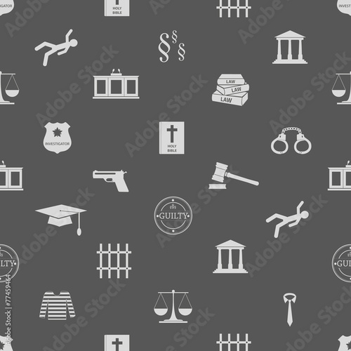 justice and law icons seamless pattern eps10
