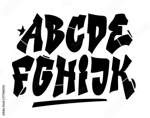 Graffiti style font. Vector alphabet  part 1 