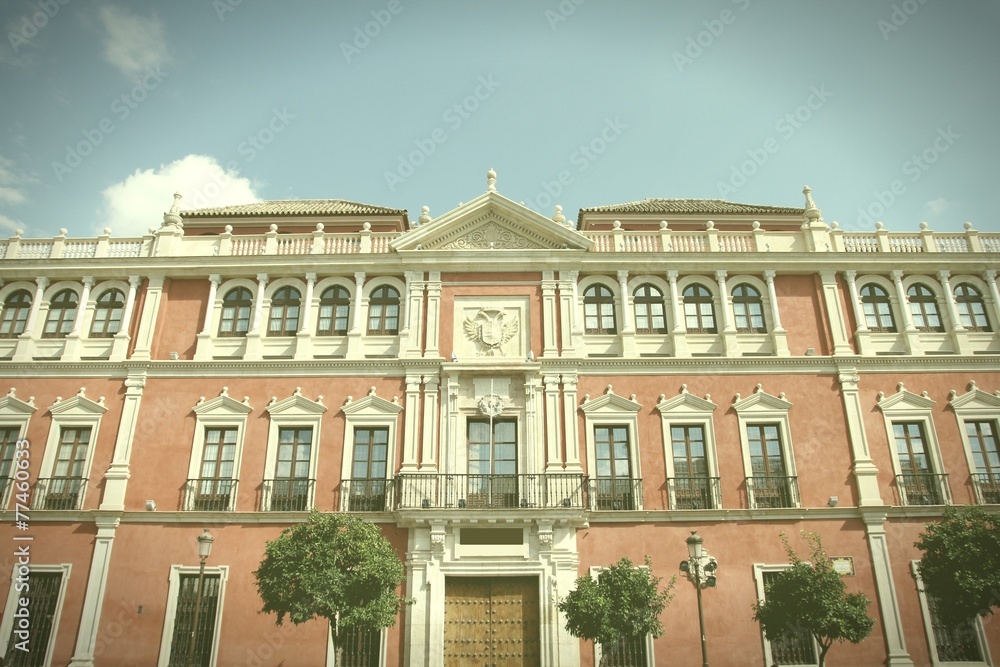 Fototapeta premium Seville landmark. Cross processed color tone.