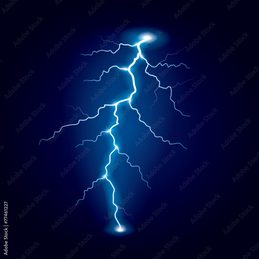 Lightning isolated on dark vector Lightning isolated on dark vector