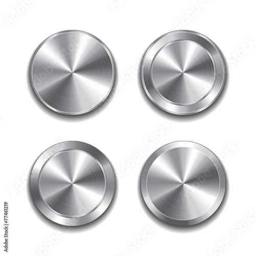 Metal button isolated on white vector
