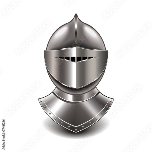 Medieval knight helmet isolated on white vector