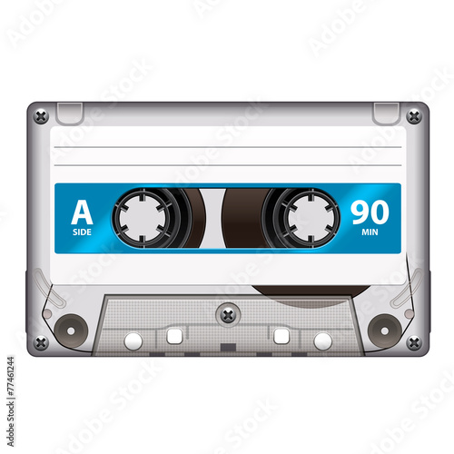 Retro cassette tape isolated on white vector