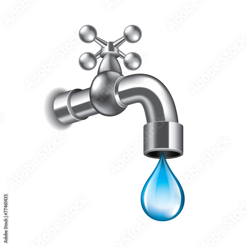 Water faucet isolated on white vector