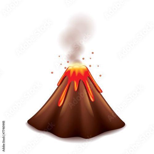 Volcano isolated on white vector