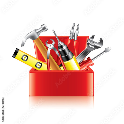 Tools box isolated on white vector