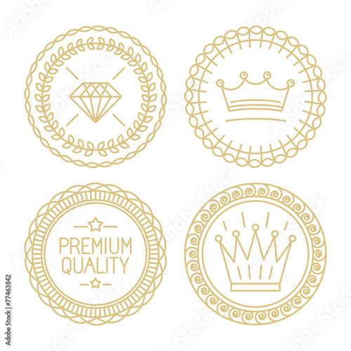 Set of linear badges - premium quality and best choice