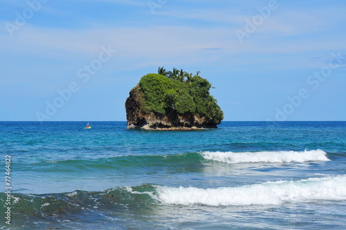 Small rocky island Caribbean coast of Costa Rica