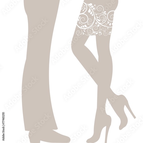 Hintergrund mit Ornamenten und Liebespaar