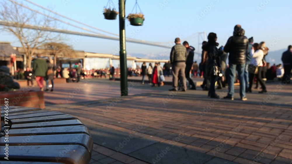 time lapse people walking Ortakoy square time lapse people walking Ortakoy square