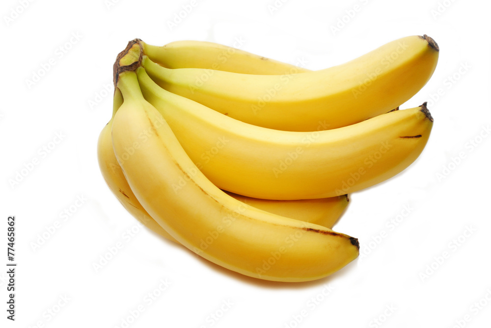 An Organic Bunch of Bananas Isolated Over White