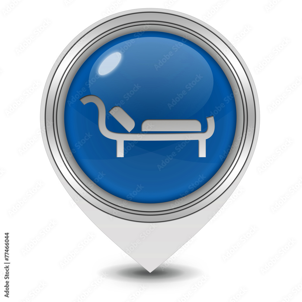 Bed pointer icon on white background Bed pointer icon on white background