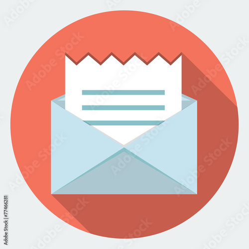 Vector envelope with receipt icon