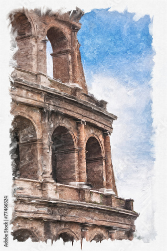 Painting of the coliseum