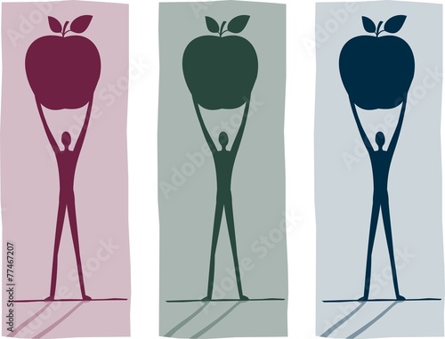 carrying an apple