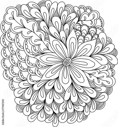 Hand-drawn abstract flowers