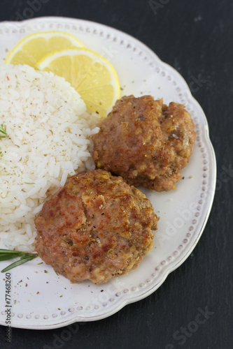 meatballs with rice