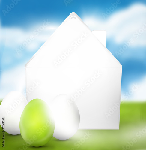 Easter sunny sky illustration