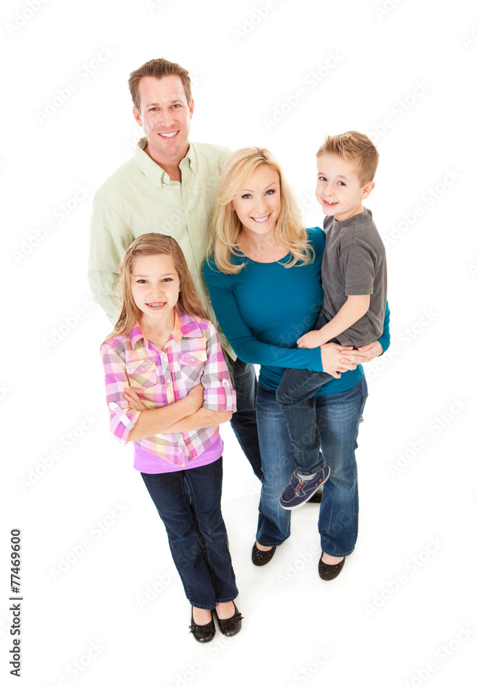 Family: Nuclear Family Standing Together Family: Nuclear Family Standing Together