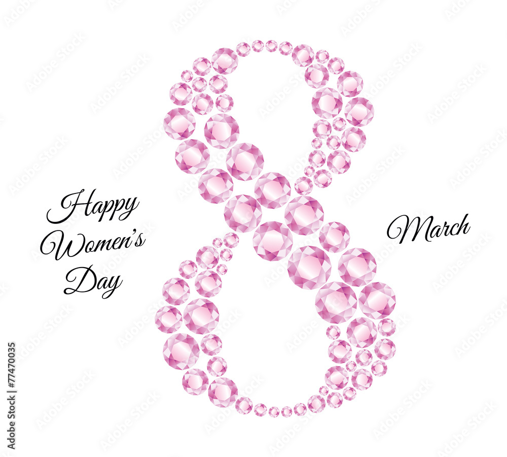 Eight composed of bright pink diamonds and congratulations Eight composed of bright pink diamonds and congratulations