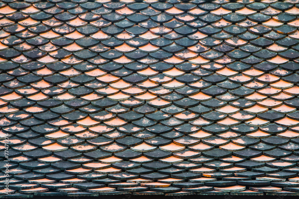 Naklejka premium Weathered tile roof
