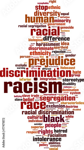 Racism word cloud concept. Vector illustration