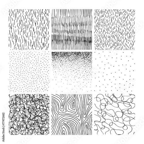 Vector collection ink hand drawn hatch texture photo