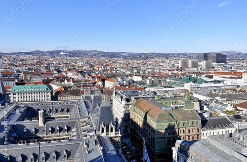 Wien von oben, Blick über Rathaus, Wien photo