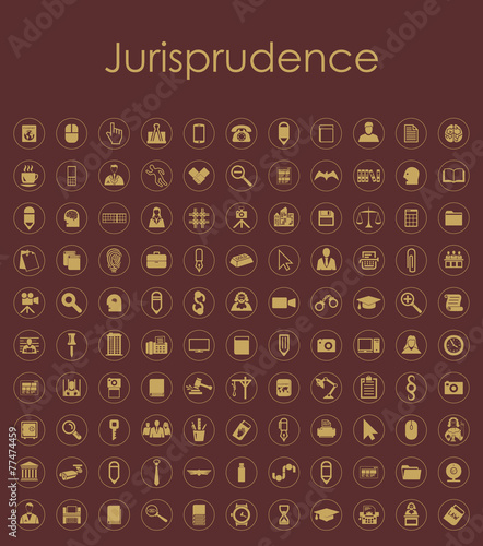 Set of jurisprudence simple icons