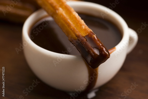 deliciuos spanish Churros with hot chocolate