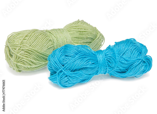 Green and blue yarn for knitting