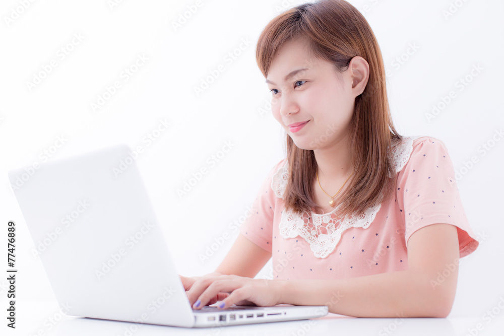 beautiful young woman using laptop computer beautiful young woman using laptop computer