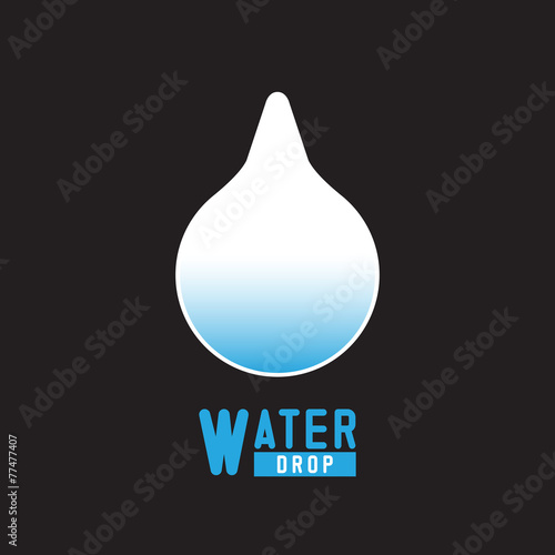 Blue shiny water drop