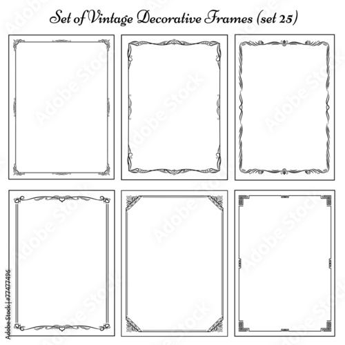 set of vintage borders and frames