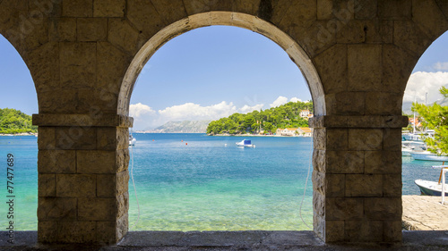 view on Adriatic sea in Cavtat, Dalmatia