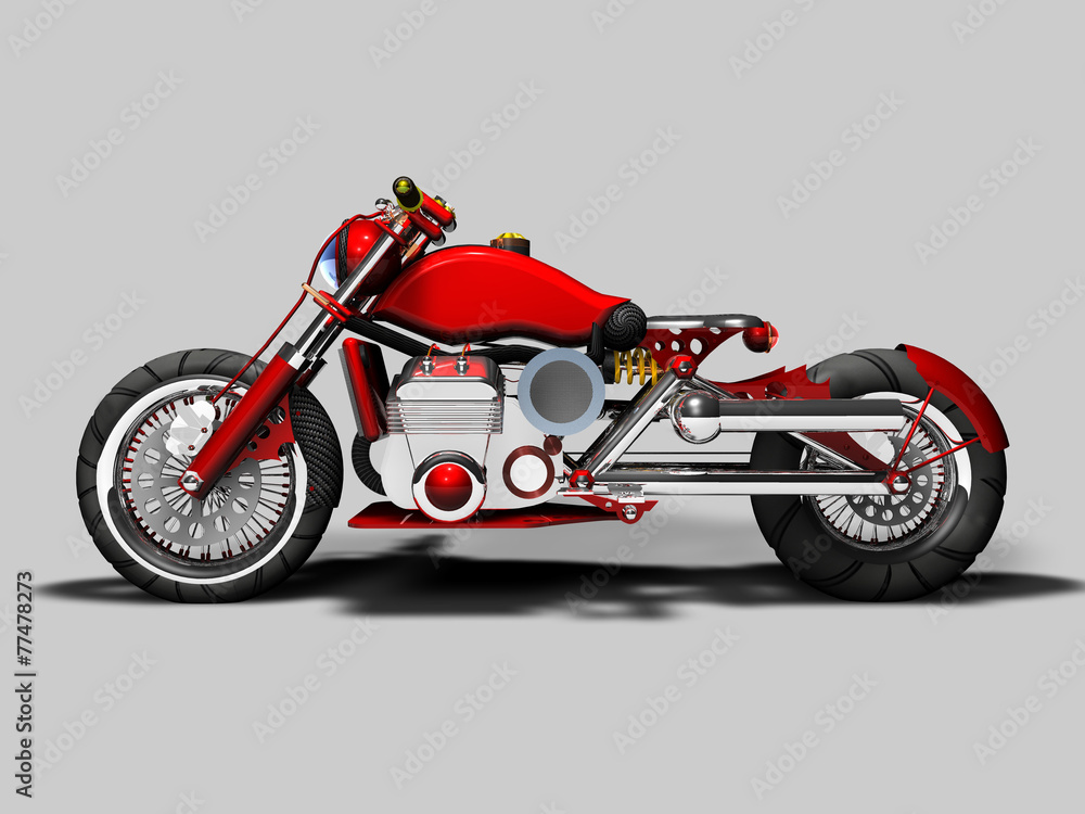 Fototapeta Moto custom rossa