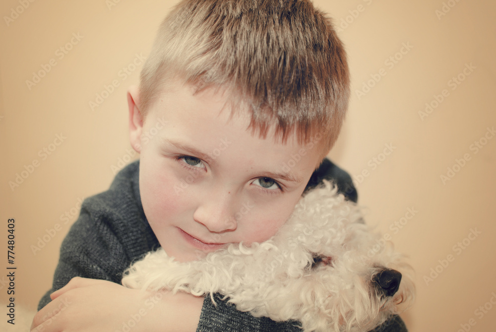 child and dog child and dog