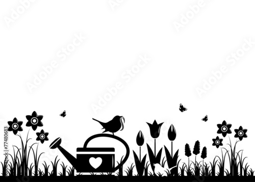 spring flowers and birds