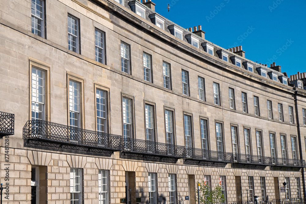 Typical victorian buildings seen in Edinburgh, Scotland