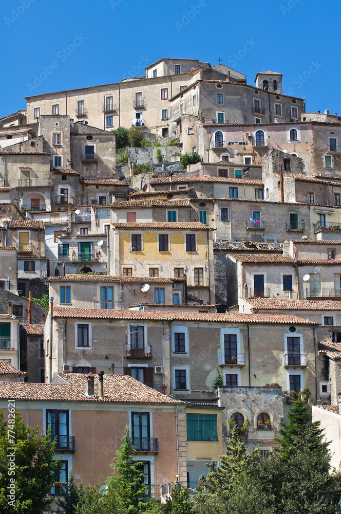 Panoramic view of Morano Calabro. Calabria. Italy.