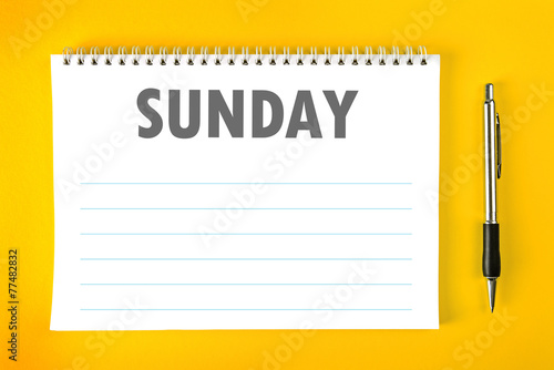 Sunday Calendar Schedule Blank Page