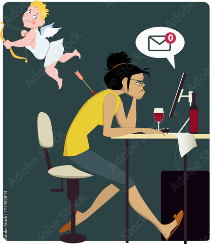 Cupid shot woman in a back