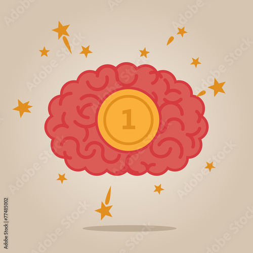 Brain concept illustration: medal winner